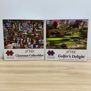 2 Vermont Christmas 1000 Piece Puzzles Christmas Collectibles & Golfer's Delight
